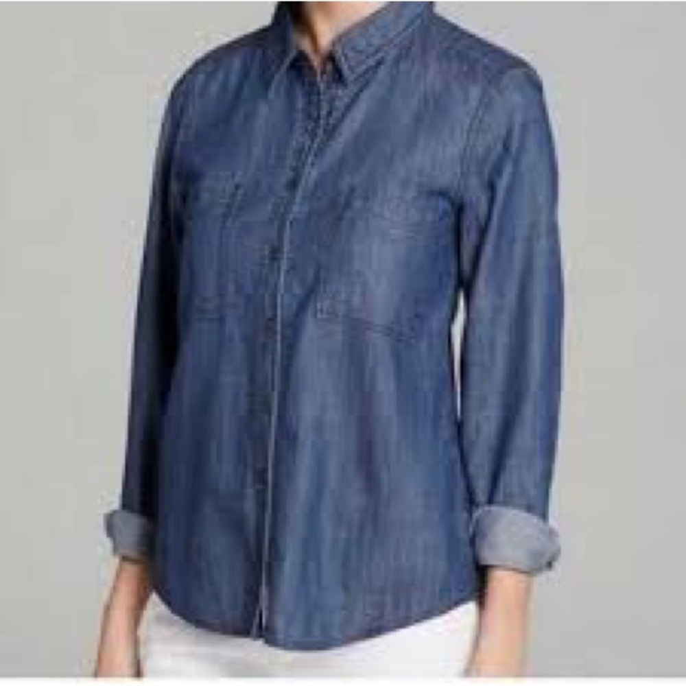 Eileen Fisher Dark Blue Denim Top